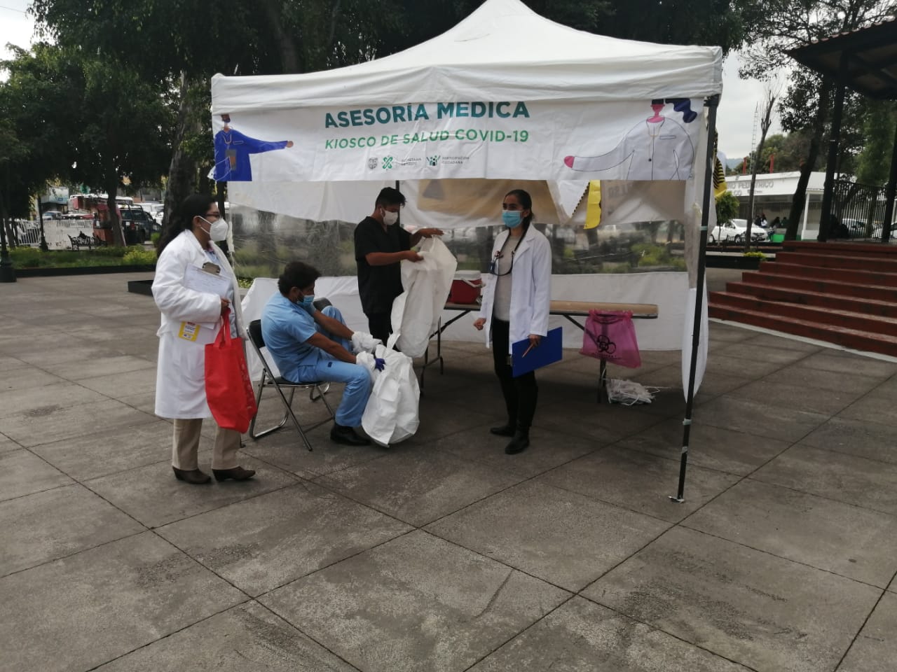 Instalan 4 kioscos de salud más en Xochimilco; para pruebas de Covid-19