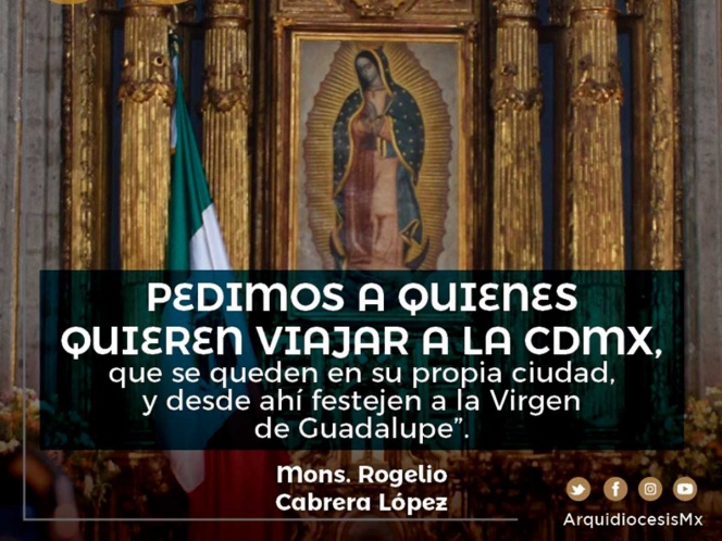 Pide Arquidiócesis a feligreses no acudir a Basílica de Guadalupe