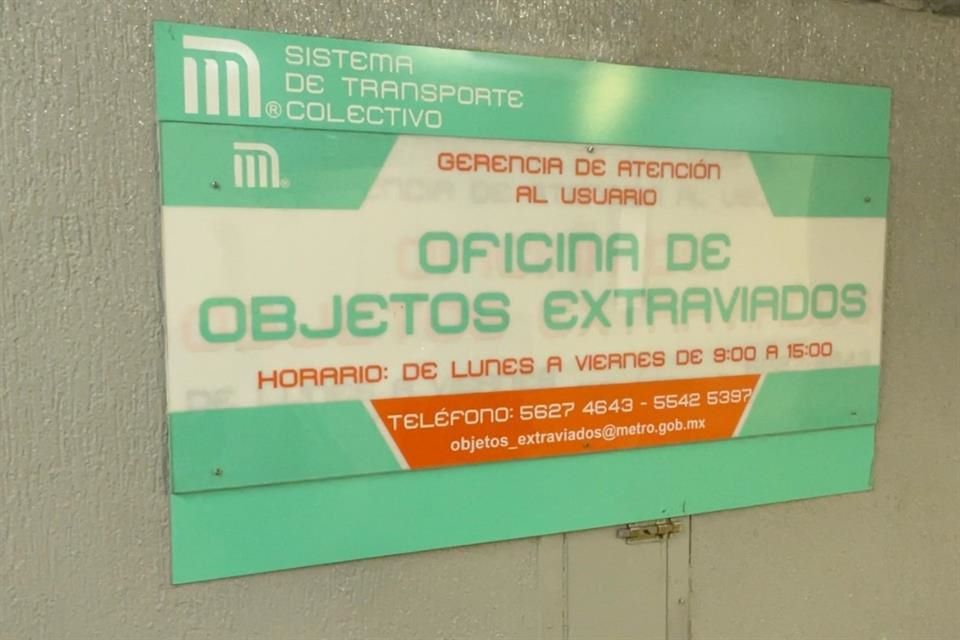 EN 2021 LA OFICINA DE OBJETOS EXTRAVIADOS DEL METRO RECIBIÓ 615 ARTÍCULOS